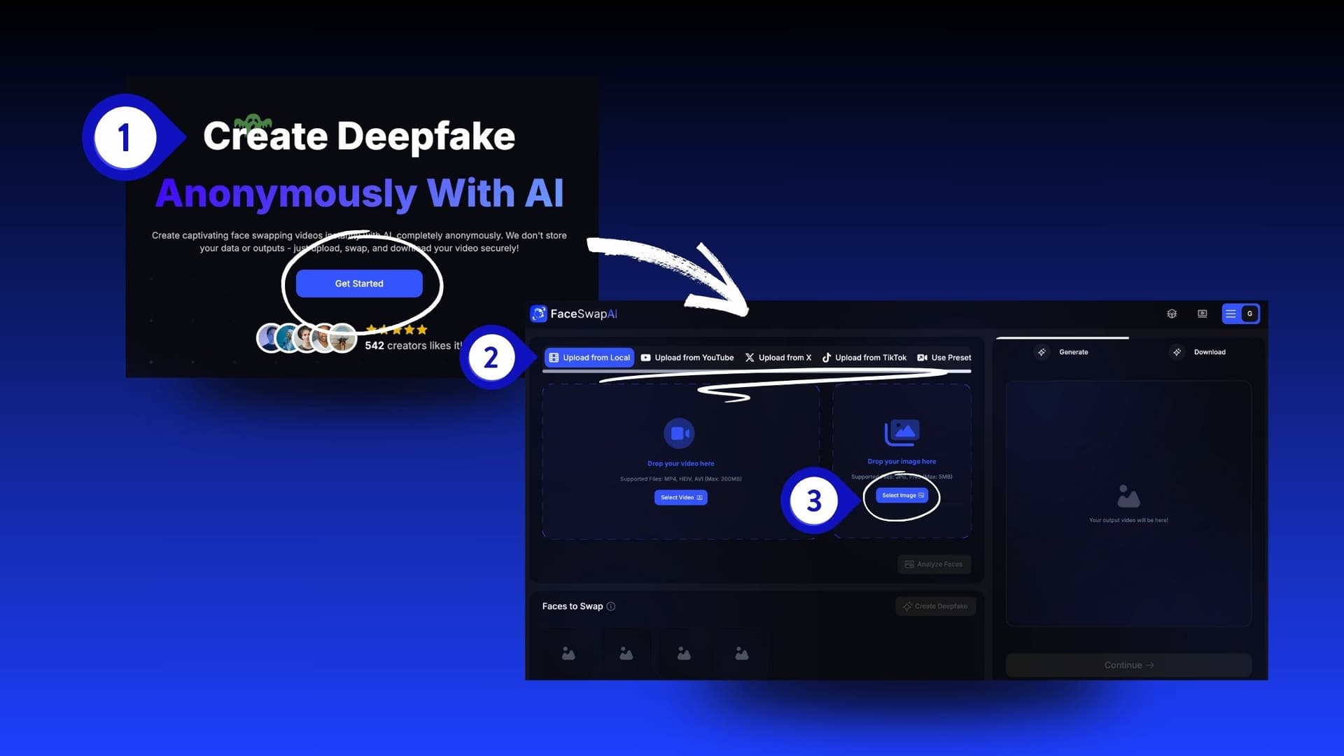 Create deepfake anonymously with AI!